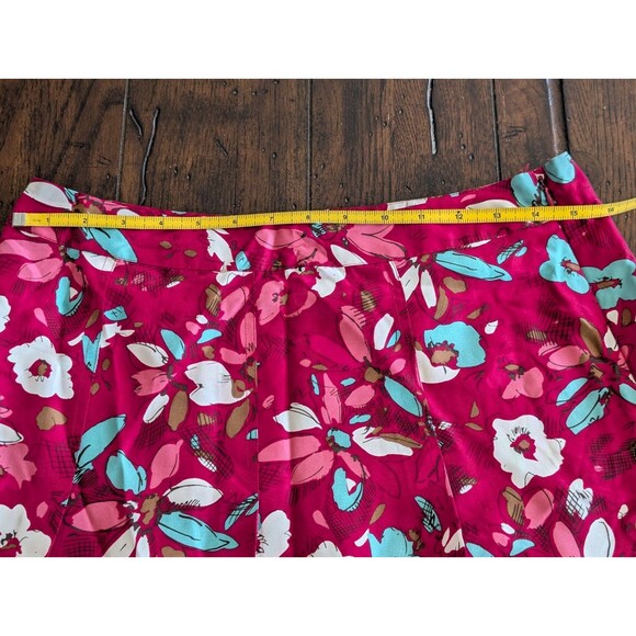 Merona Skirt 6 100% SILK Skirt Floral A Line Pink Blue White Preppy Y2K - Picture 9 of 9